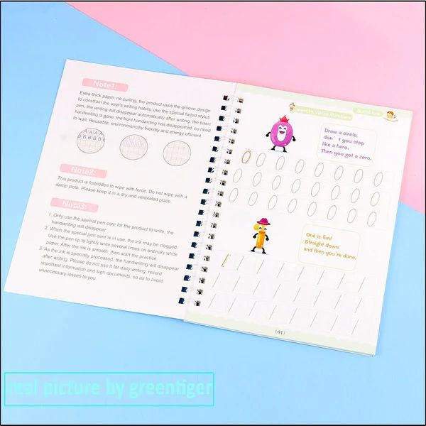 Magic Reusable Handwriting Workbook (4-Pack) with Pen & Refills